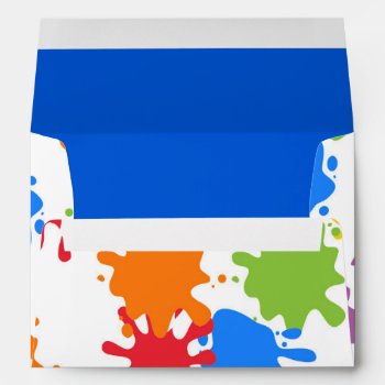 Art Paint Splash Birthday Party Envelopes by TiffsSweetDesigns at Zazzle