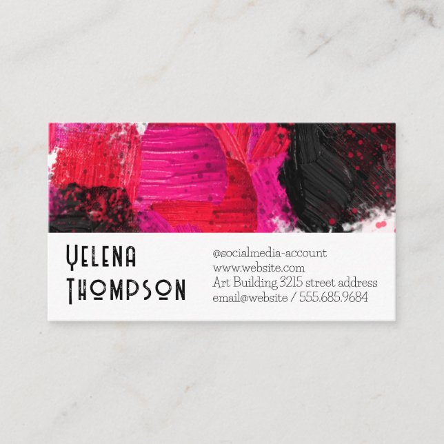 Art Paint Stroke Background Business Card (Front)