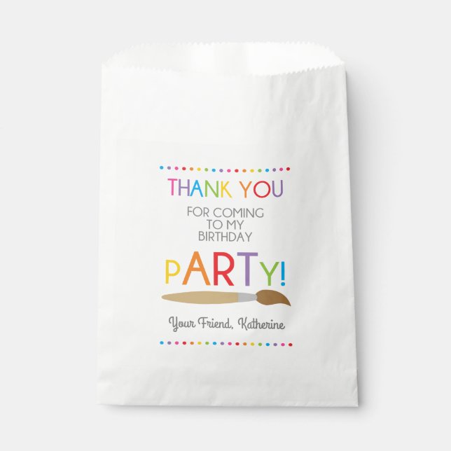 Art Painting Birthday Party Favor Bags (Front)