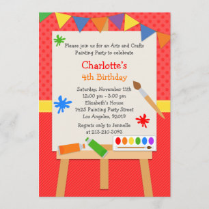 Art Painting Birthday Party Invitation