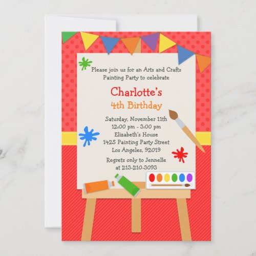 Art Painting Birthday Party Invitation