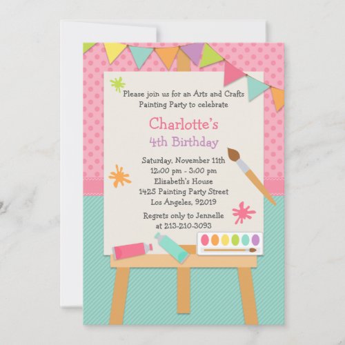 Art Painting Birthday Party Invitation