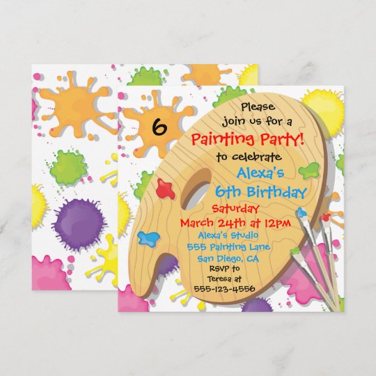 Art Painting Birthday Party Invitations