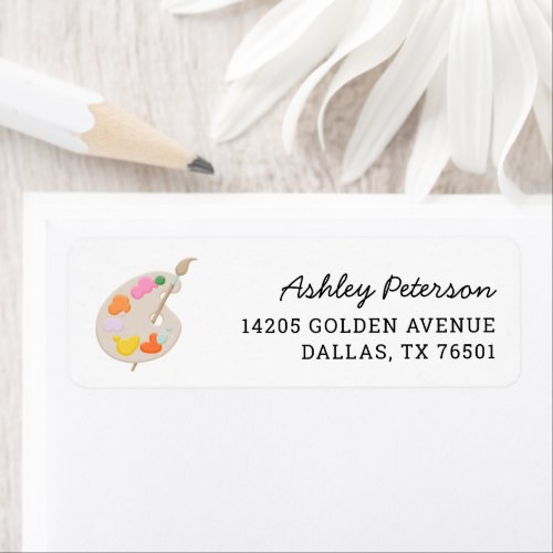 Art Painting Birthday Party Return Address Label