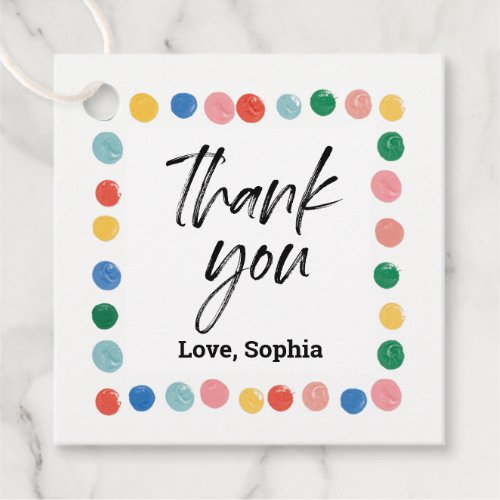 Art Painting Birthday Party Thank You Favor Tags