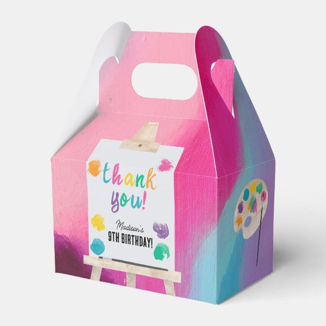 Art Painting Craft Artist Paint Birthday Thank You Favor Boxes (Front Side)