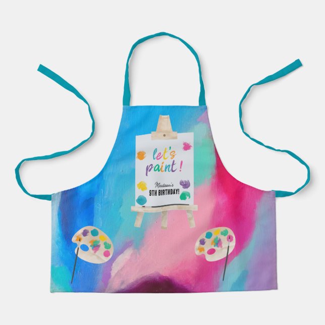 Art Painting Craft Artist Paint Birthday Theme Apron (Front)