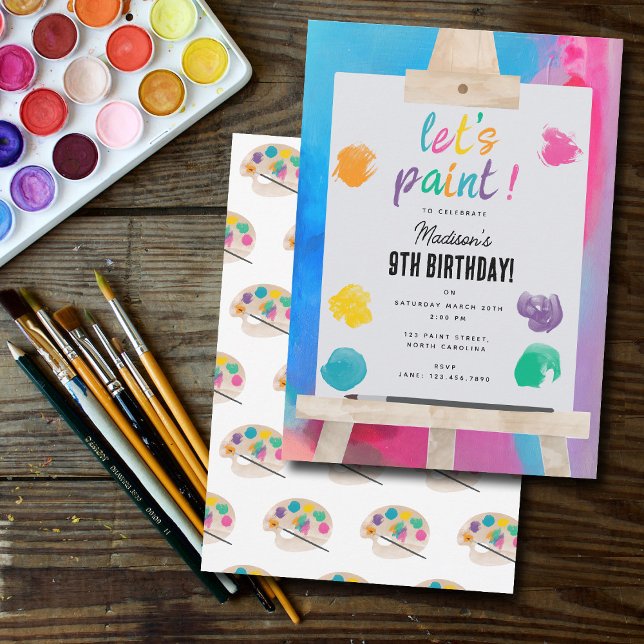 Art Painting Craft Artist Paint Birthday Theme Invitation (Art Painting Craft Artist Paint Birthday Theme Invitation)