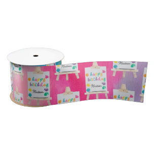 Art Painting Craft Artist Paint Birthday Theme Satin Ribbon