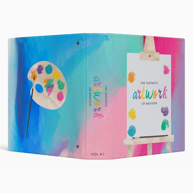 Art Painting Craft Artist Paint Craft Kids Album  3 Ring Binder (Background)