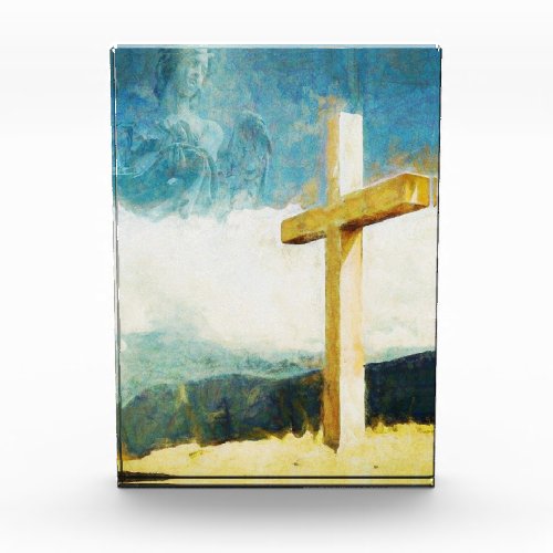 Art Painting Cross He Is Risen Easter Photo Block