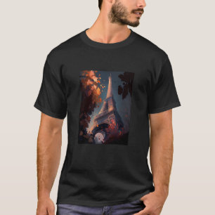 Art Painting Eiffel Tower Painting T-Shirt