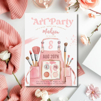 Art Painting Girl Birthday Party Invitation