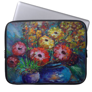 Art painting Hand drawn Oil color Colorful Flowers Laptop Sleeve
