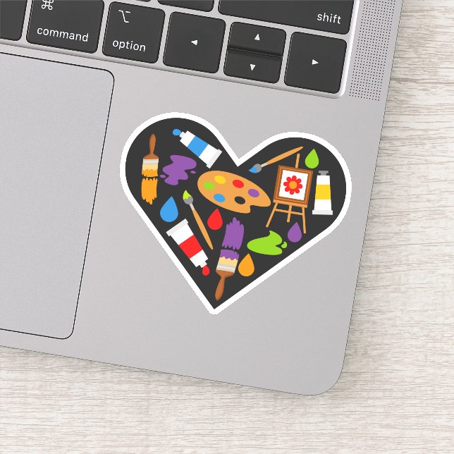 Art Painting Heart Hobby Die Cut Sticker Decal (Detail)