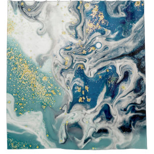 Art, painting- Natural gray color: metallic, silve Shower Curtain