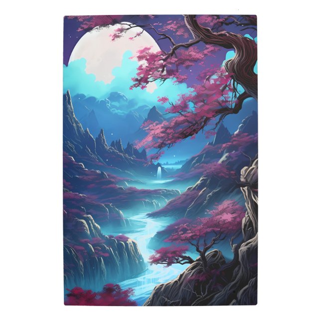 Art Painting of a Mountain Waterfall (Front)