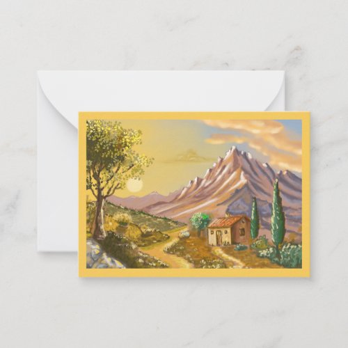 Art painting on greeting card. note card