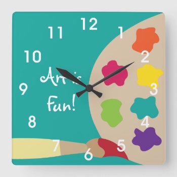 Art Painting Palette Wall Clock by DaisyPrint at Zazzle