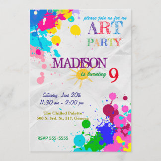 Art / Painting Party Birthday Invitation