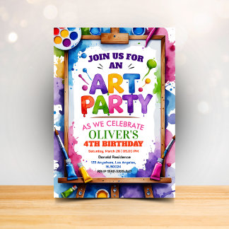 Art Painting Party Birthday Invitation