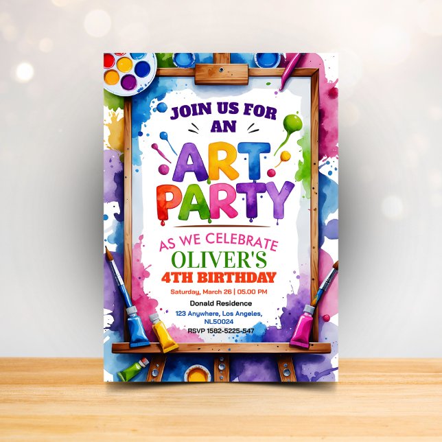 Art Painting Party Birthday Invitation (Creator Uploaded)
