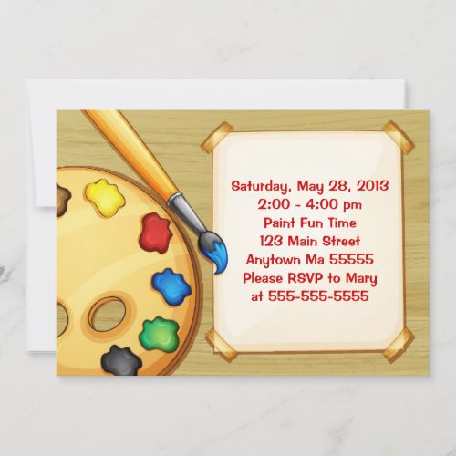 Art Painting Party Birthday Invitation