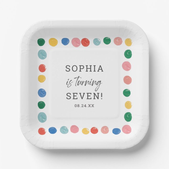 Art Painting Party Painting Kids Birthday Paper Plates (Front)