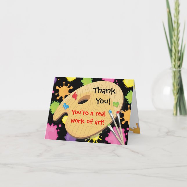 Art Painting Party Thank You Notes (Front)