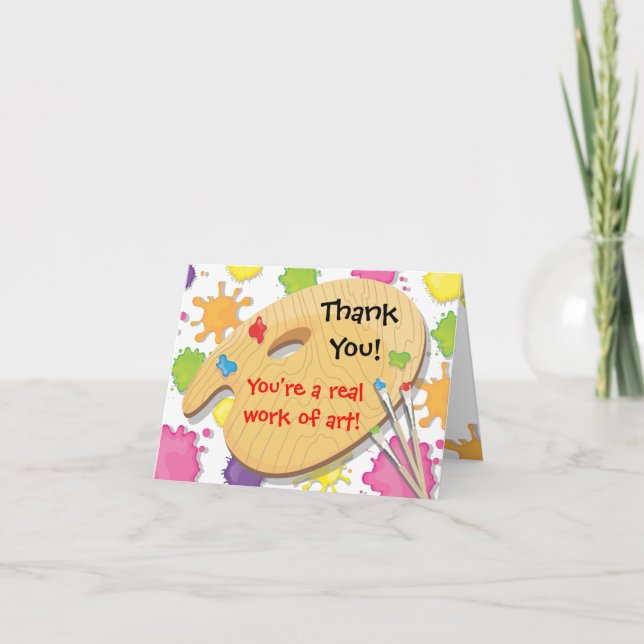 Art Painting Party Thank You Notes (Front)