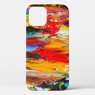 Art painting with palette knifeblack,paris,red,whi iPhone 12 case