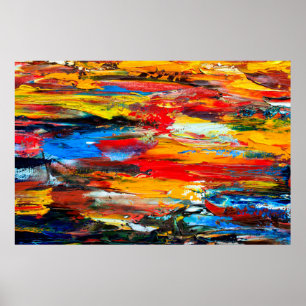 Art painting with palette knifeblack,paris,red,whi poster