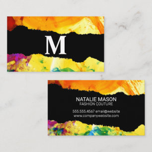 Art Paints Torn Effect Business Card