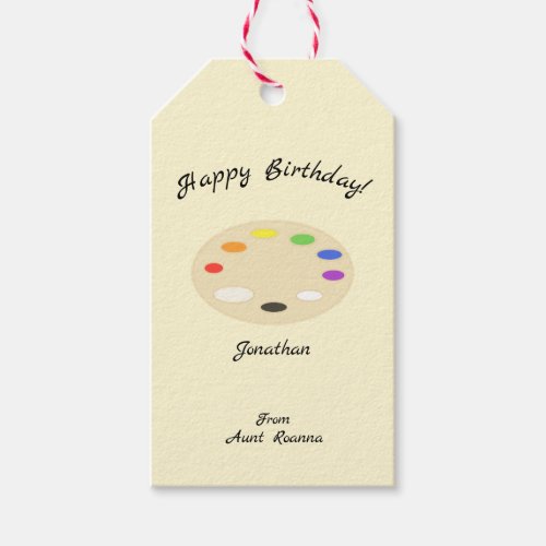 Art Palette Personalized Cream Gift Tags