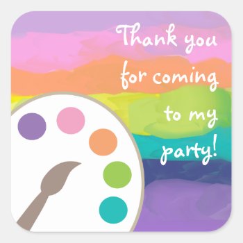 Art Palette Stickers - Rainbow by DaisyPrint at Zazzle