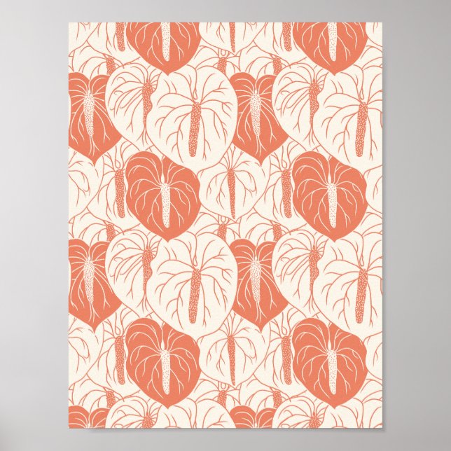 ART PAPER Download - Anthurium seamless pattern Poster (Front)