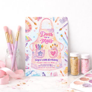 Art Party Birthday Dress for a Mess Invitation