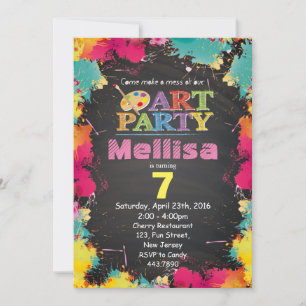Art Party Birthday Invitation