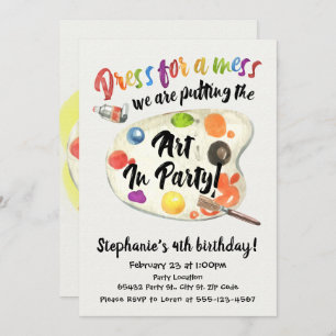 Art Party, Birthday Invitation