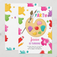 Art Party Birthday Invitation Painting Craft Party