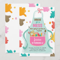 Art Party Birthday Invitation Painting Craft Party