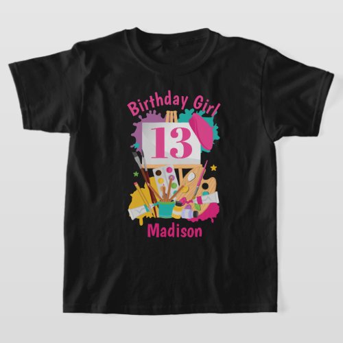 Art Party Birthday shirt Painting Birthday 
