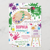 Art Party Messy Painting Girl Birthday Invitation (Front/Back)