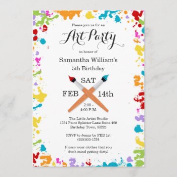 Art Party Painting Birthday Celebration Invitation by prettypicture at Zazzle