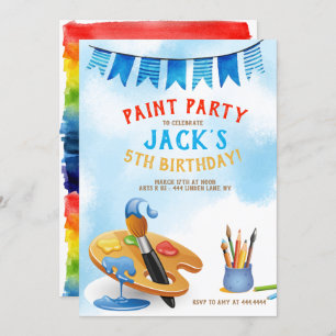 Art Party Painting Birthday Invitation