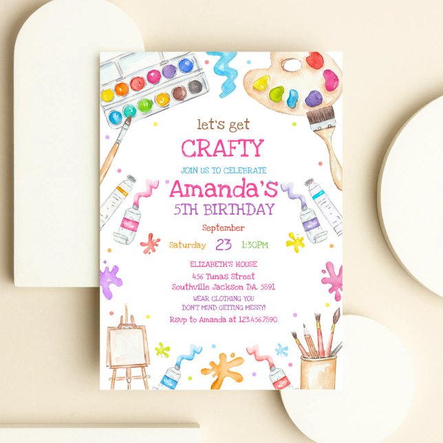 Art Party Painting Birthday Invitation (Creator Uploaded)