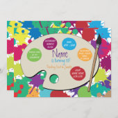 Art Party Painting Birthday Paint Palette Invite (Front/Back)