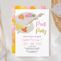 Art Party Painting Birthday Party Girl Invitation