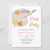Art Party Painting Birthday Party Girl Invitation (Front)
