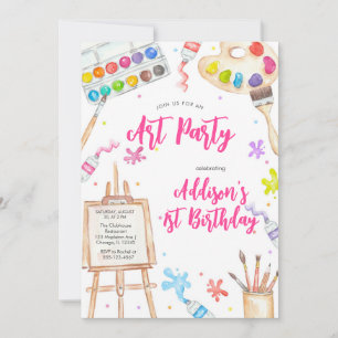 Art Party Painting Craft Birthday Party Invitation